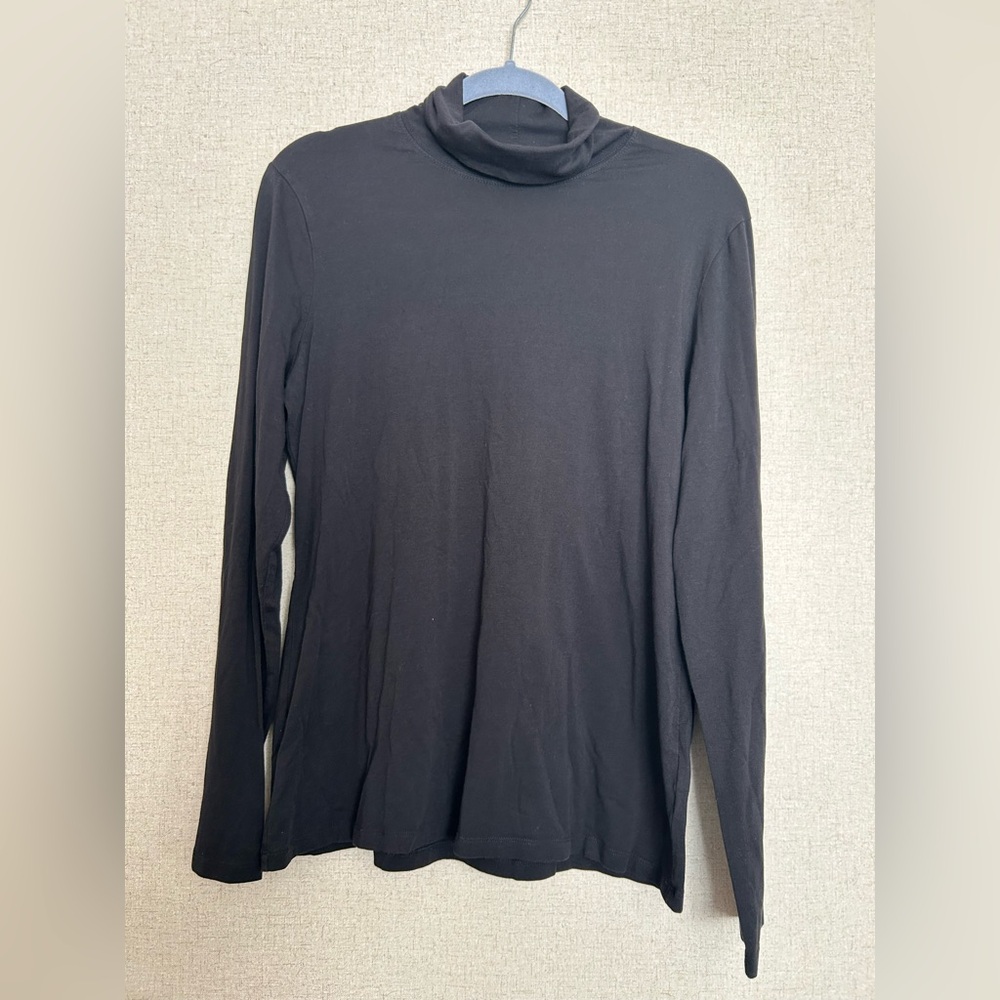 Anne Klein Black Long Sleeve Turtleneck Top